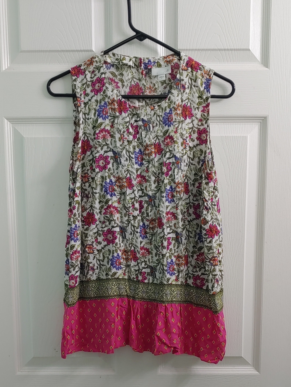 J. Jill Tunic Women's S Watercolor Floral Boho Flowy Sleeveless Top